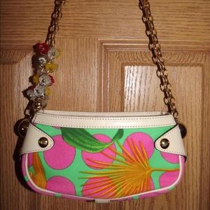 Versace lucite flower charm baguette